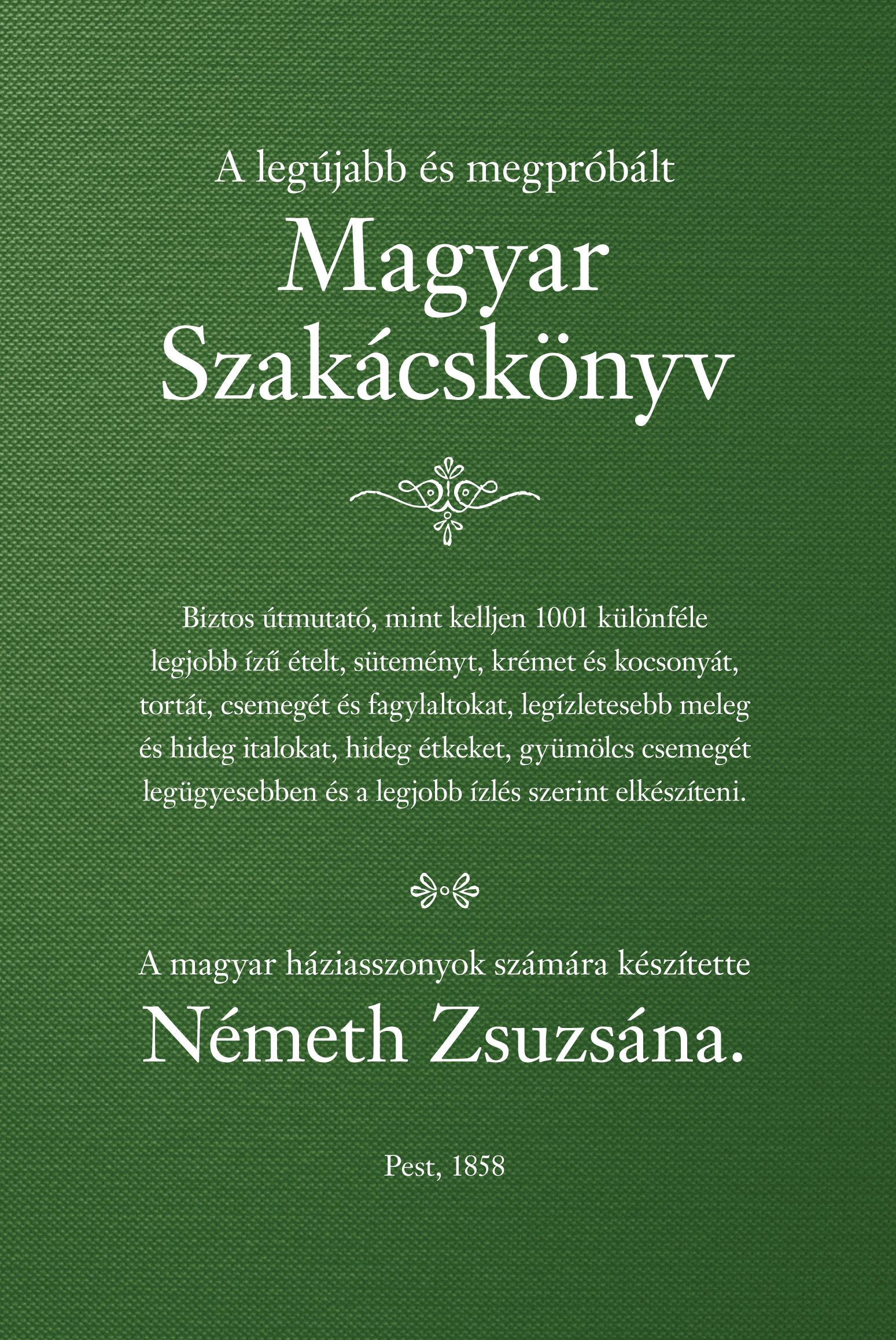 Németh Zsuzsána, szakácskönyv, magyar szakácskönyv